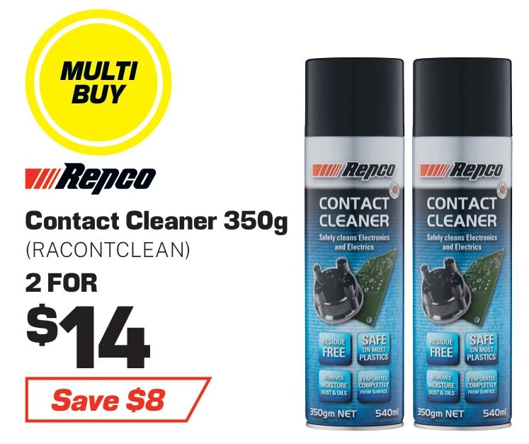 Repco Contact Cleaner Aerosol 350g - RACONTCLEAN