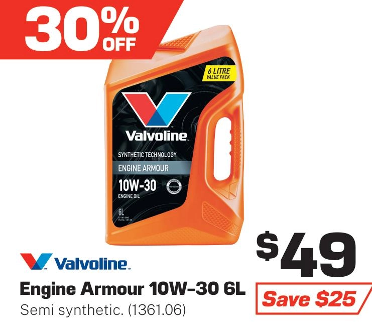 Valvoline Engine Armour 10w-30 Engine Oil 6L - 1361.06