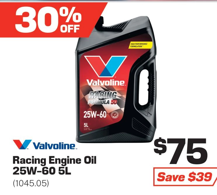 Valvoline Racing Engine Oil 25W-60 5 Litre - 1045.05