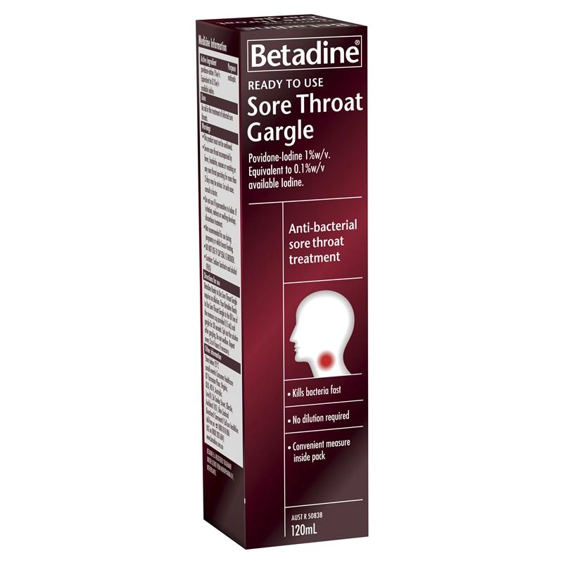 Betadine Ready To Use Sore Throat Gargle 120ml