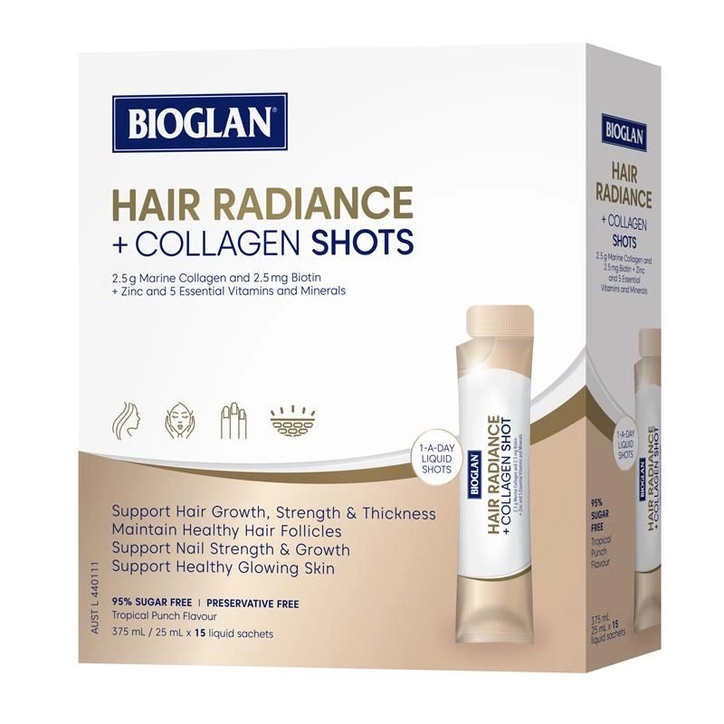 Bioglan Hair Radiance + Collagen Shots 15 x 25ml