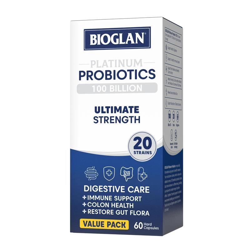 Bioglan Platinum Probiotics 100 Billion Ultimate Strength 60 Hard Capsules