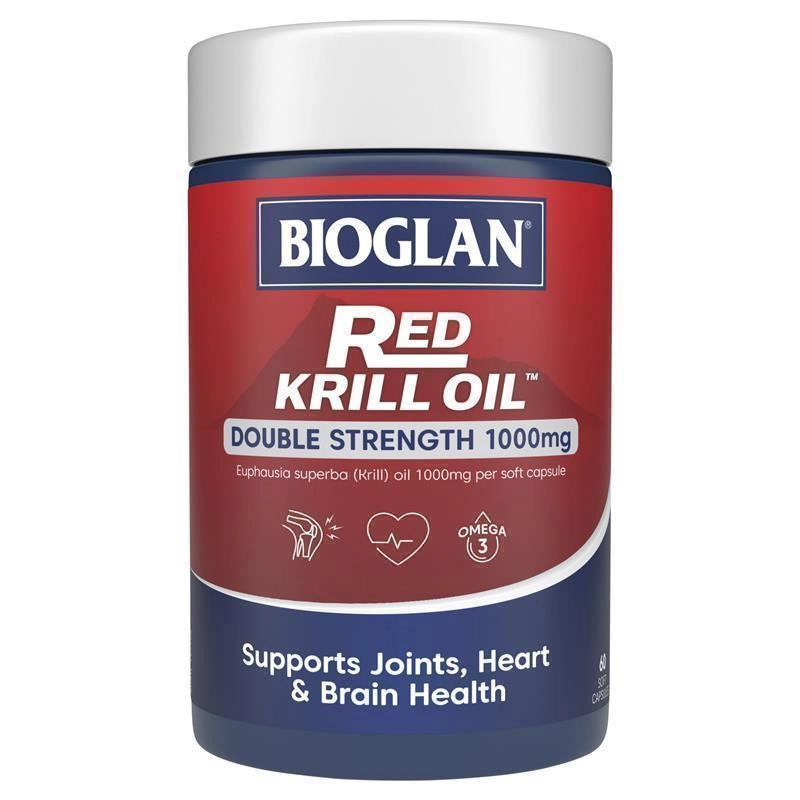 Bioglan Red Krill Oil Double Strength 1000mg 60 Soft Capsules