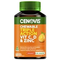 Cenovis Triple Action Vit C D & Zinc 60 Chewable Tablets