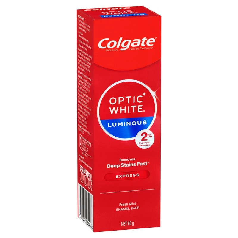 Colgate Toothpaste Optic White Luminous Express Teeth Whitening 85g