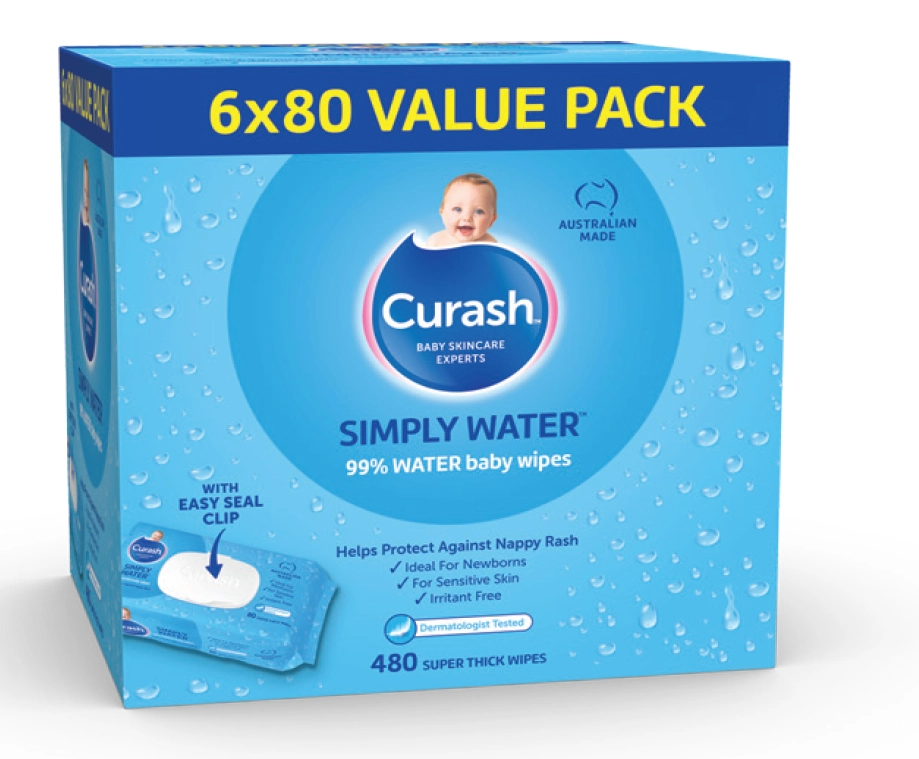 Curash Baby Simply Water Wipes 6x80 Pack