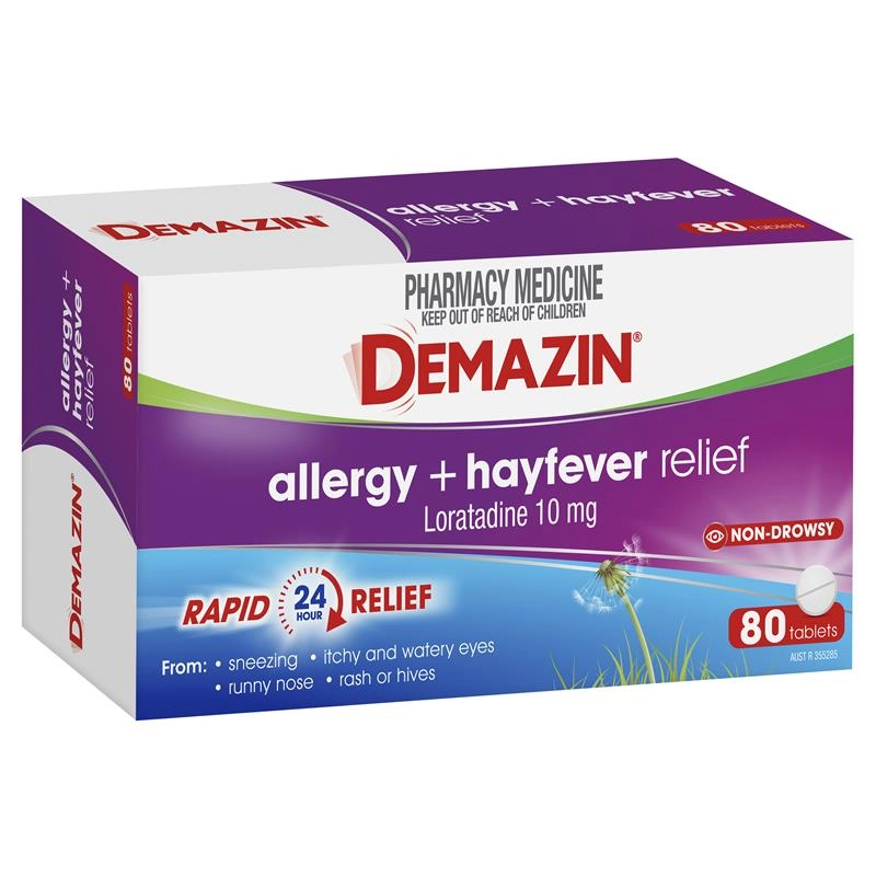 Demazin Allergy & Hayfever Relief 80 Tablets Exclusive Size