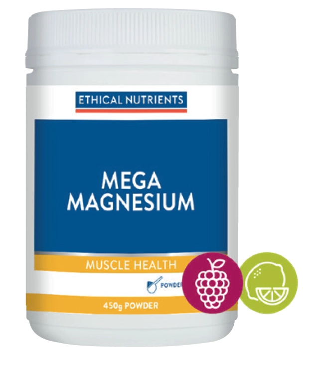 Ethical Nutrients Mega Magnesium Powder Citrus or Raspberry 450g