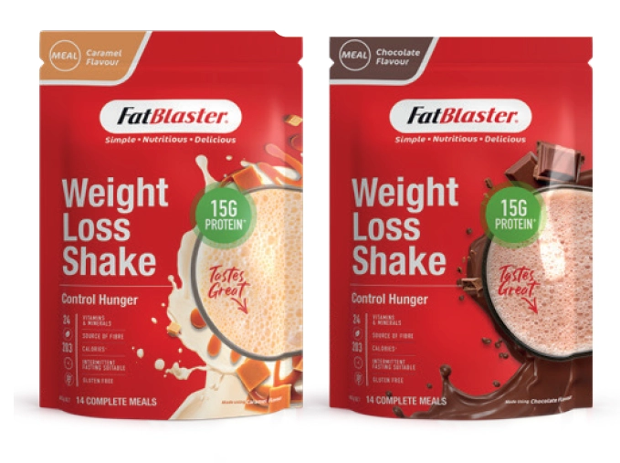 FatBlaster Weight Loss Shake Red Pouch Caramel or Chocolate 465g