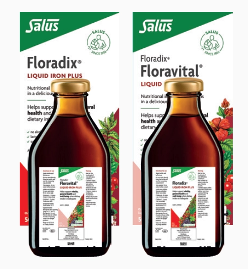 Floradix Liquid Iron Plus or Floravital Liquid Iron Plus 500ml