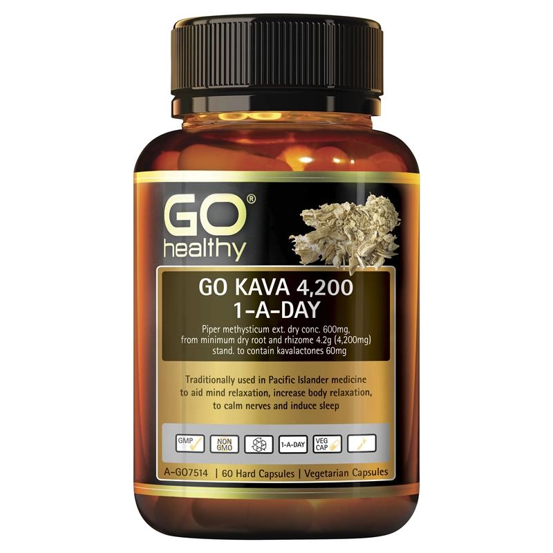 Go Healthy Kava 4,200 1-A-Day 60 Vegetarian Capsules