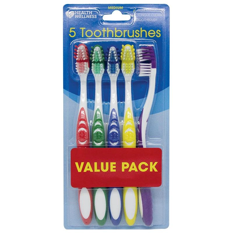 Health & Wellness Dental Toothbrush 5 Pack