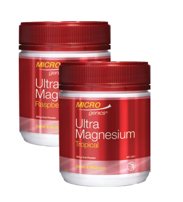 Microgenics Ultra Magnesium 250g Powder Tropical or Raspberry Flavour