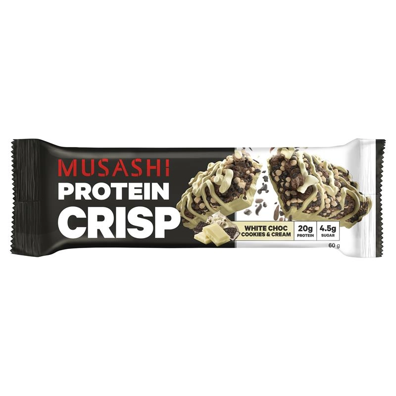 Musashi Protein Crisp White Choc Cookies & Cream 60g