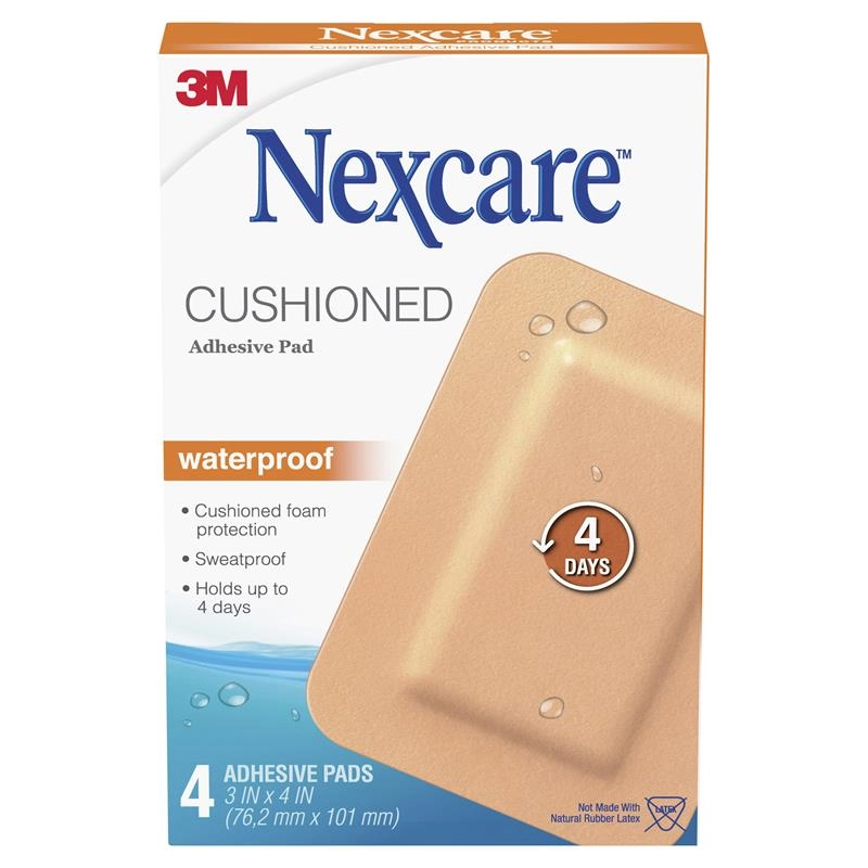 Nexcare Cushioned Waterproof Adhesive Pad 4 Pack