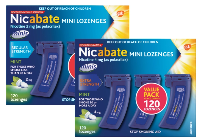 Nicabate Minis 2mg or 4mg 120 Lozenges Exclusive Size