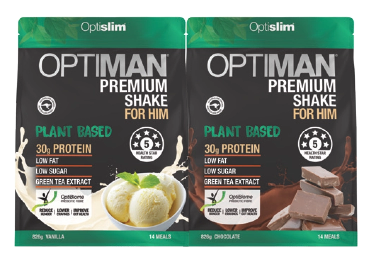 Optislim Optiman Plant Based Shake Vanilla or Chocolate 826g