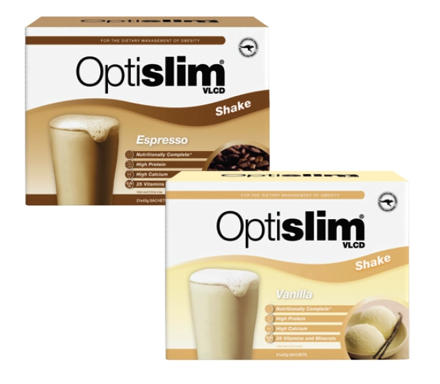 Optislim VLCD Meal Replacement Shake Espresso or Vanilla 21x43g Sachets