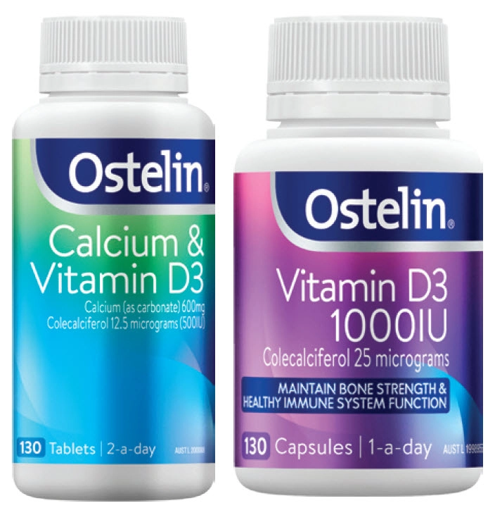 Ostelin Calcium & Vitamin D3 130 Tablets or Vitamin D3 1000IU 130 Capsules