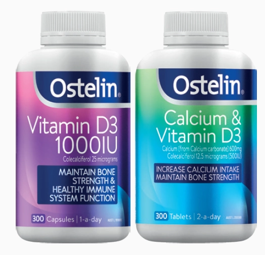 Ostelin Vitamin D3 1000IU 300 Capsules or Calcium & Vitamin D3 300 Tablets