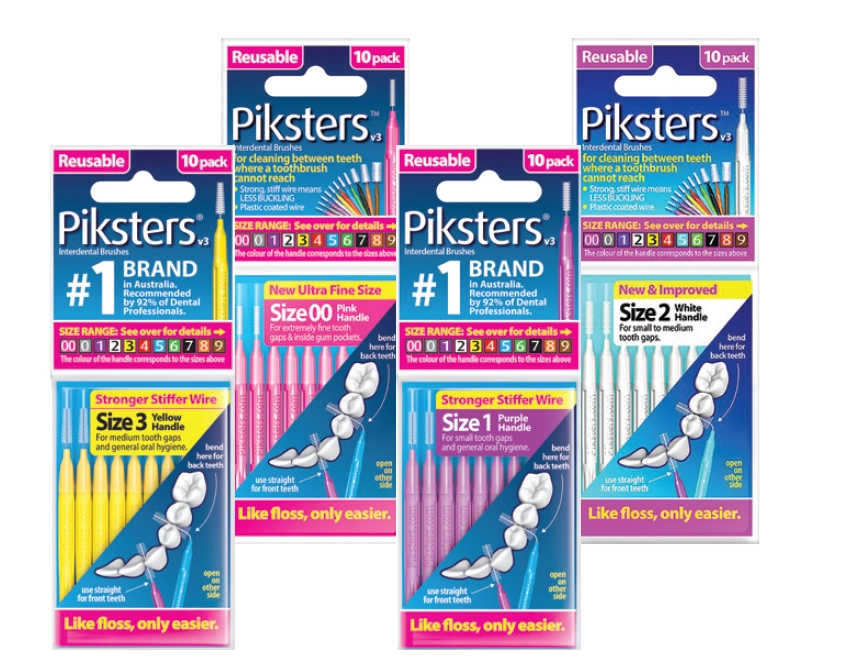 Piksters Interdental Brushes 10 Pack Assorted Sizes