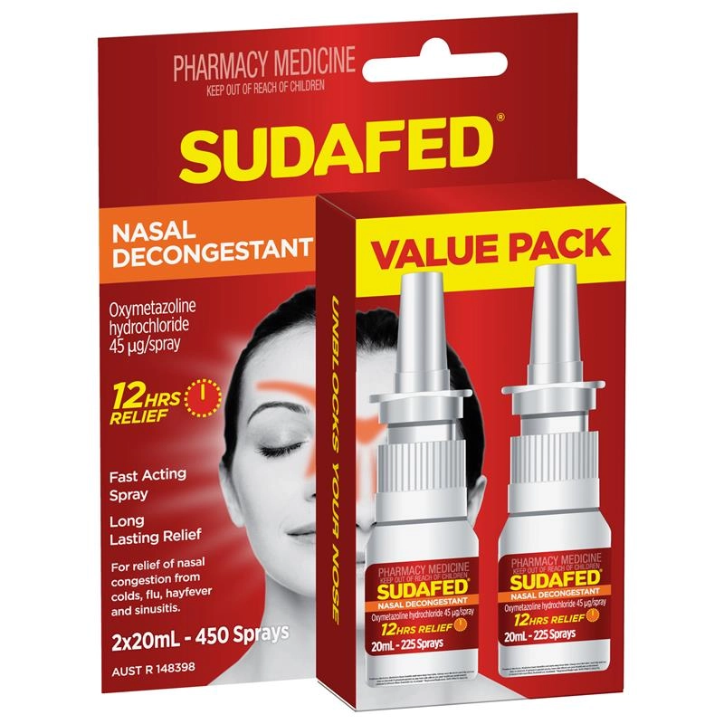 Sudafed Nasal Decongestant Spray Twin Pack