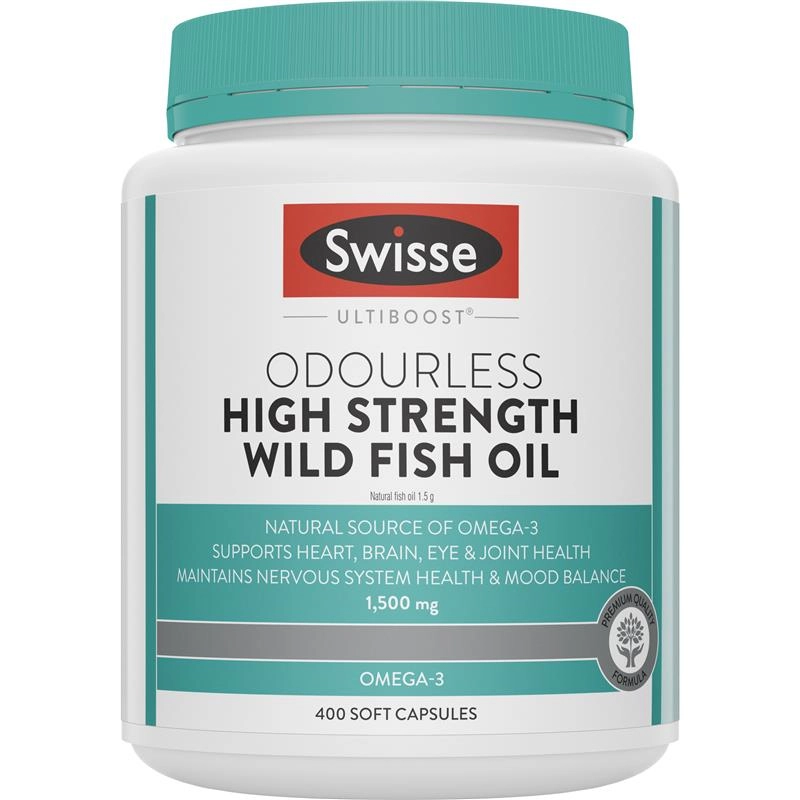 Swisse Ultiboost Odourless High Strength Wild Fish Oil 400 Soft Capsules