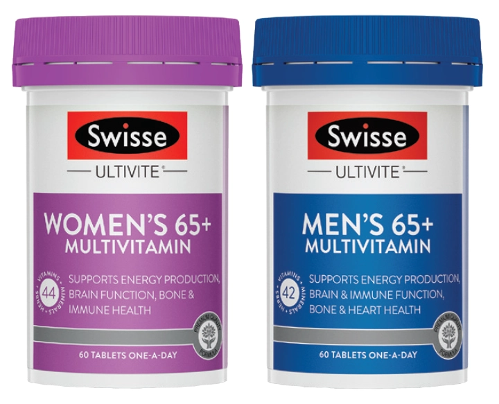 Swisse Ultivite Women’s or Men’s 65+ Multivitamin 60 Tablets