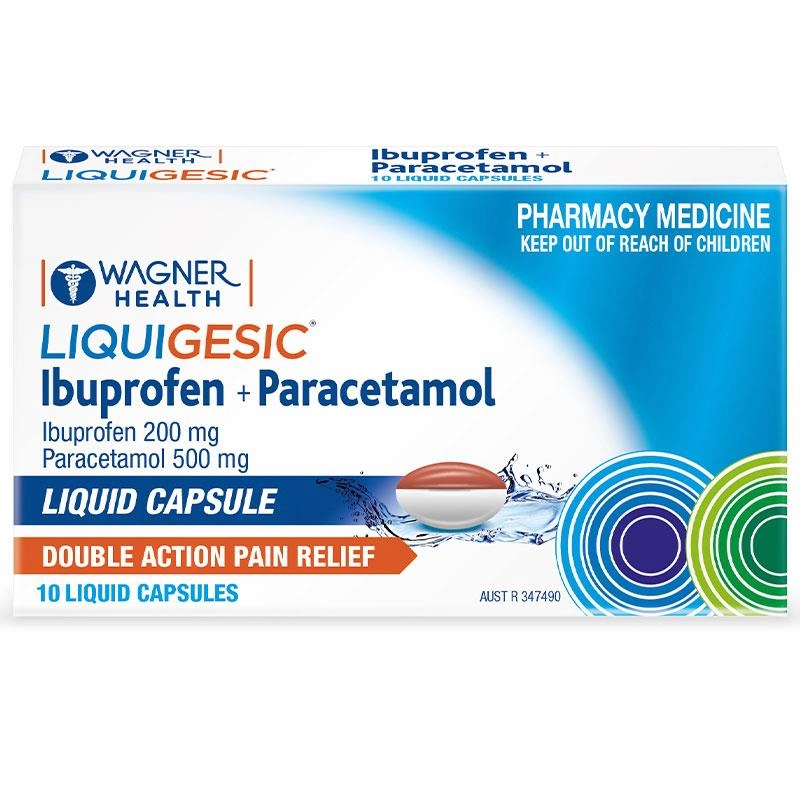 Wagner Health Liquigesic Ibuprofen + Paracetamol 10 Liquid Capsules