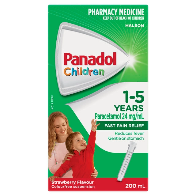 Panadol Children 1-5 Years Colourfree Strawberry Flavour 200ml