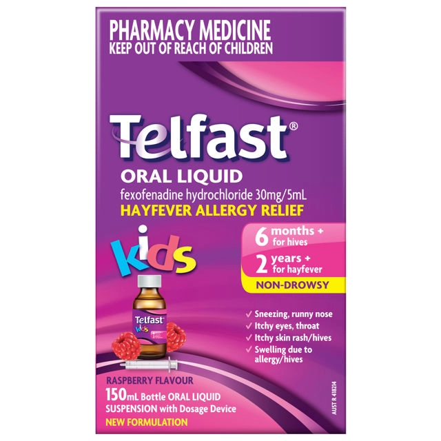 Telfast Oral Liquid Hayfever Allergy Relief Antihistamine for Kids 150ml