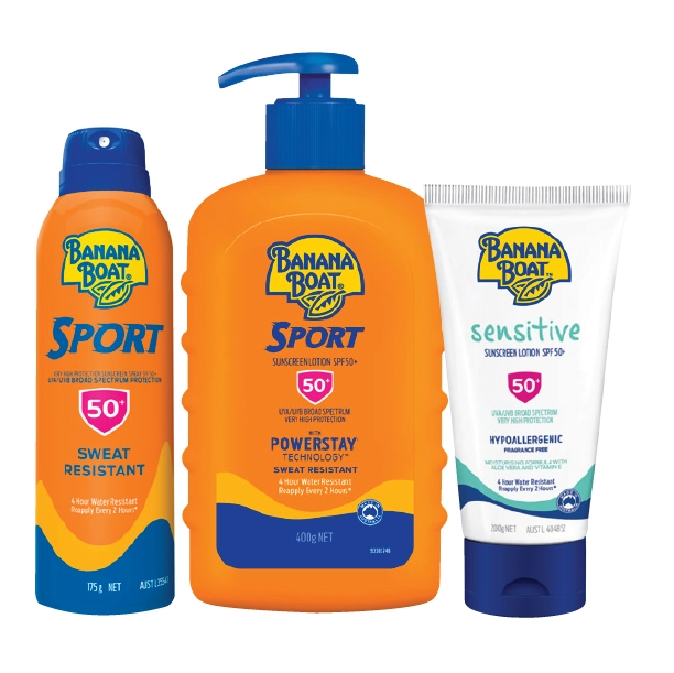 Banana Boat Sunscreen Selected Range