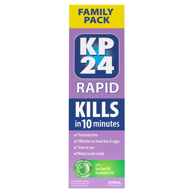 KP24 Rapid Head Lice Family Pack with Comb 1 Pack