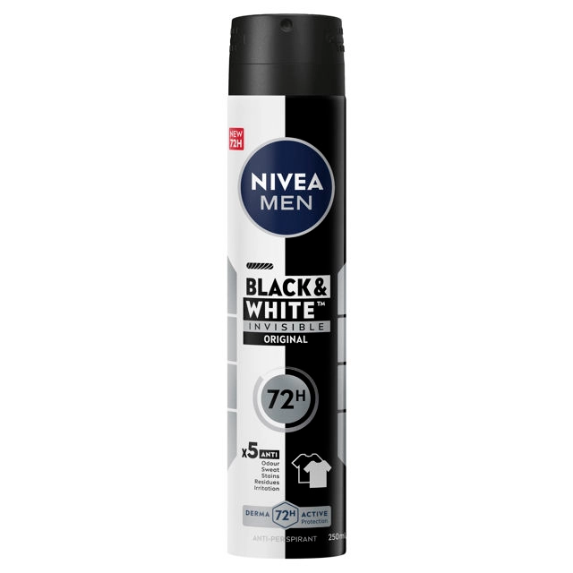 Nivea Men Anti-Perspirant Spray Invisible Black & White 250ml