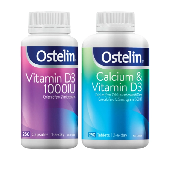 Ostelin Vitamin D3 1000IU 250 Capsules or Calcium & Vitamin D3 250 Tablets