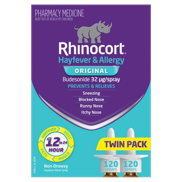 Rhinocort Nasal Spray 32mcg 120 Dose 2 Pack