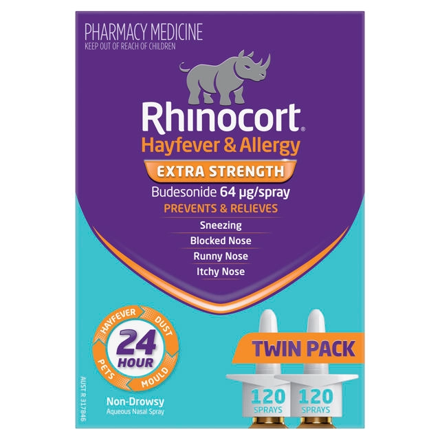 Rhinocort Nasal Spray 64mcg 120 Dose 2 Pack