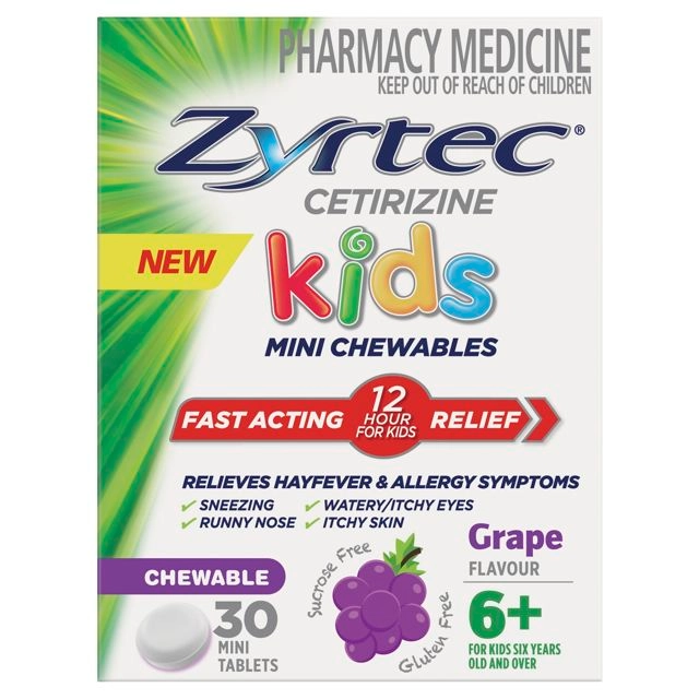 Zyrtec Kids Chewable Grape 5mg 30 Tablets