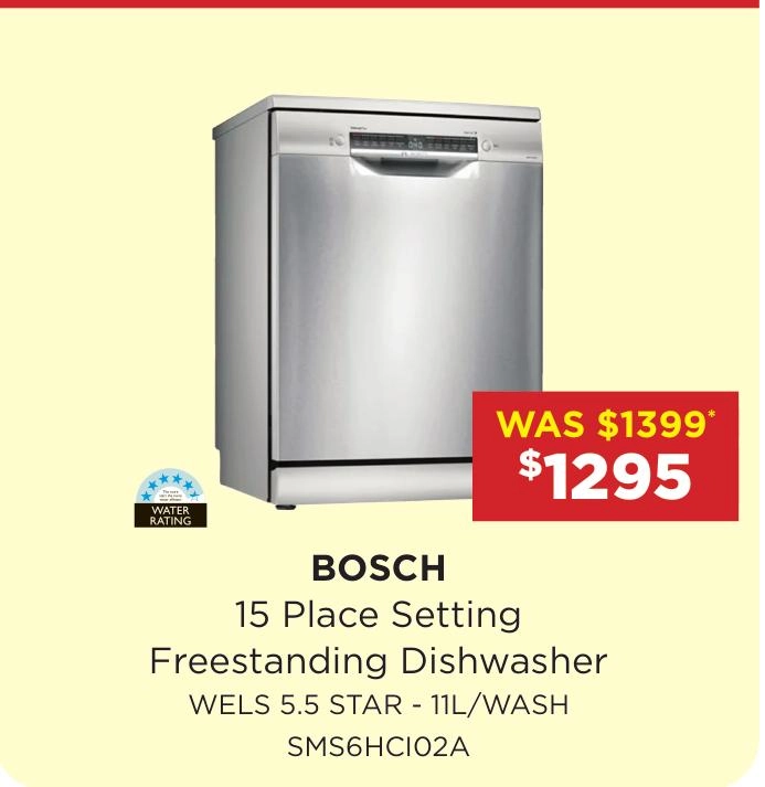 Bosch 15 Place Setting Freestanding Dishwasher