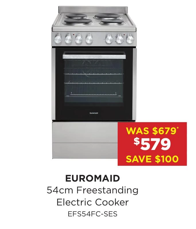 Euromaid 54cm Freestanding Electric Cooker