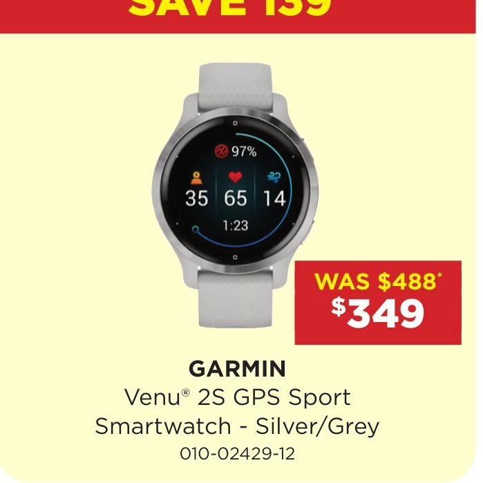 Garmin Venu® 2S GPS Sport Smartwatch - Silver/Grey