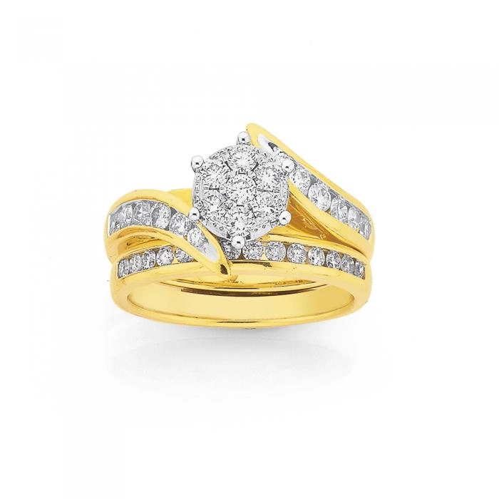 18ct Gold Diamond Bridal Set