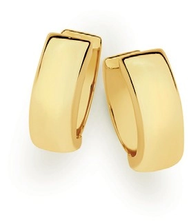 9ct Gold 10mm Polished Huggie Earrings