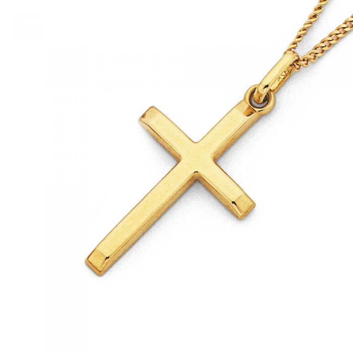 9ct Gold 20mm Plain Cross Pendant