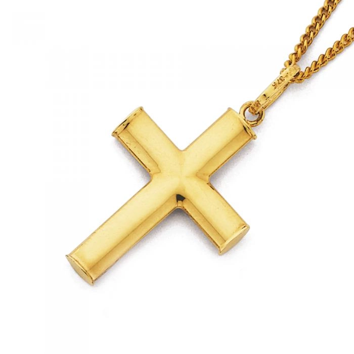 9ct Gold 21mm Plain Cross Pendant