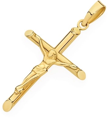 9ct Gold 26mm Crucifix Cross Pendant