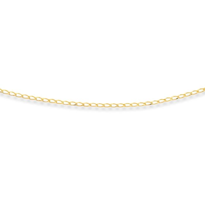 9ct Gold 45cm Diamond Cut Curb Chain