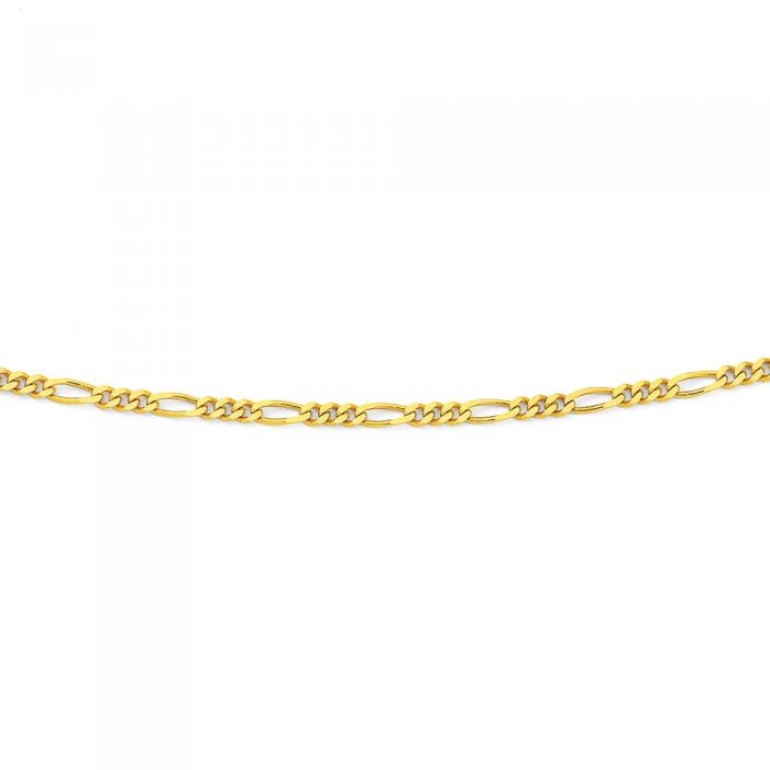 9ct Gold 45cm Solid Figaro 3+1 Chain