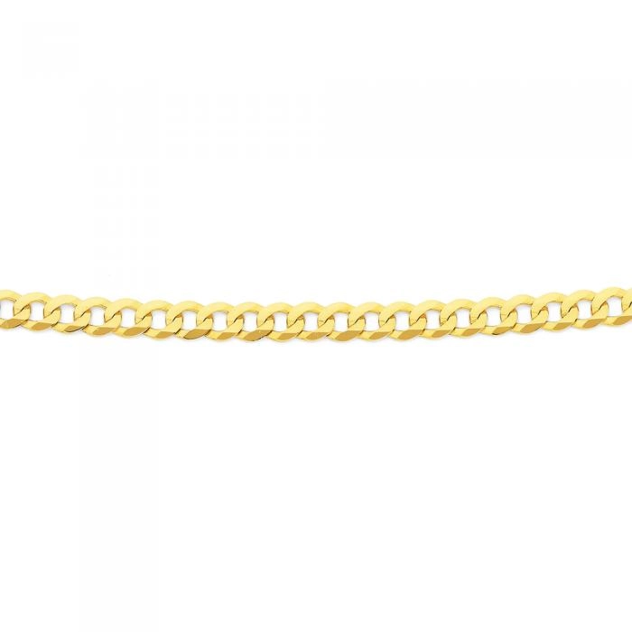 9ct Gold 50cm Solid Flat Curb Chain