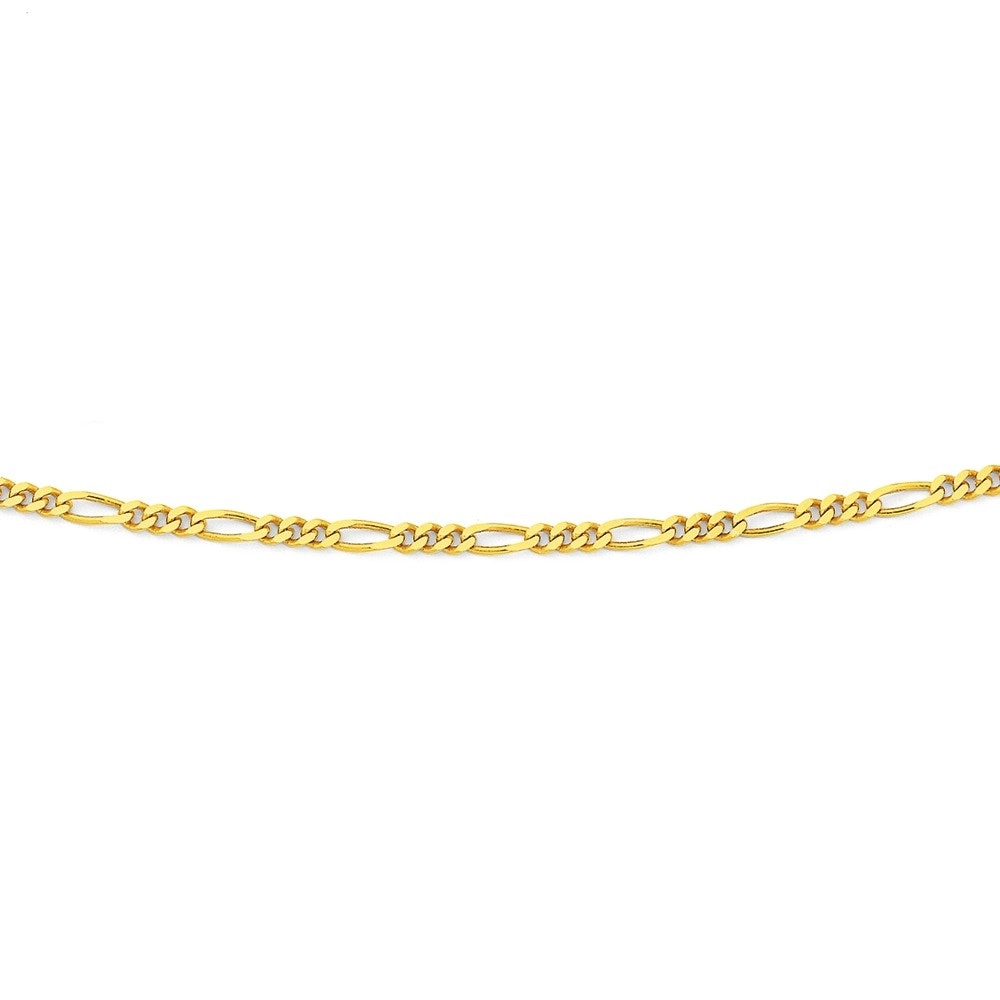 9ct Gold 55cm Solid Figaro 3+1 Chain